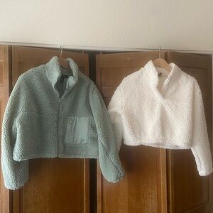 NWOT 2 Cropped Teddy Jackets Size Small